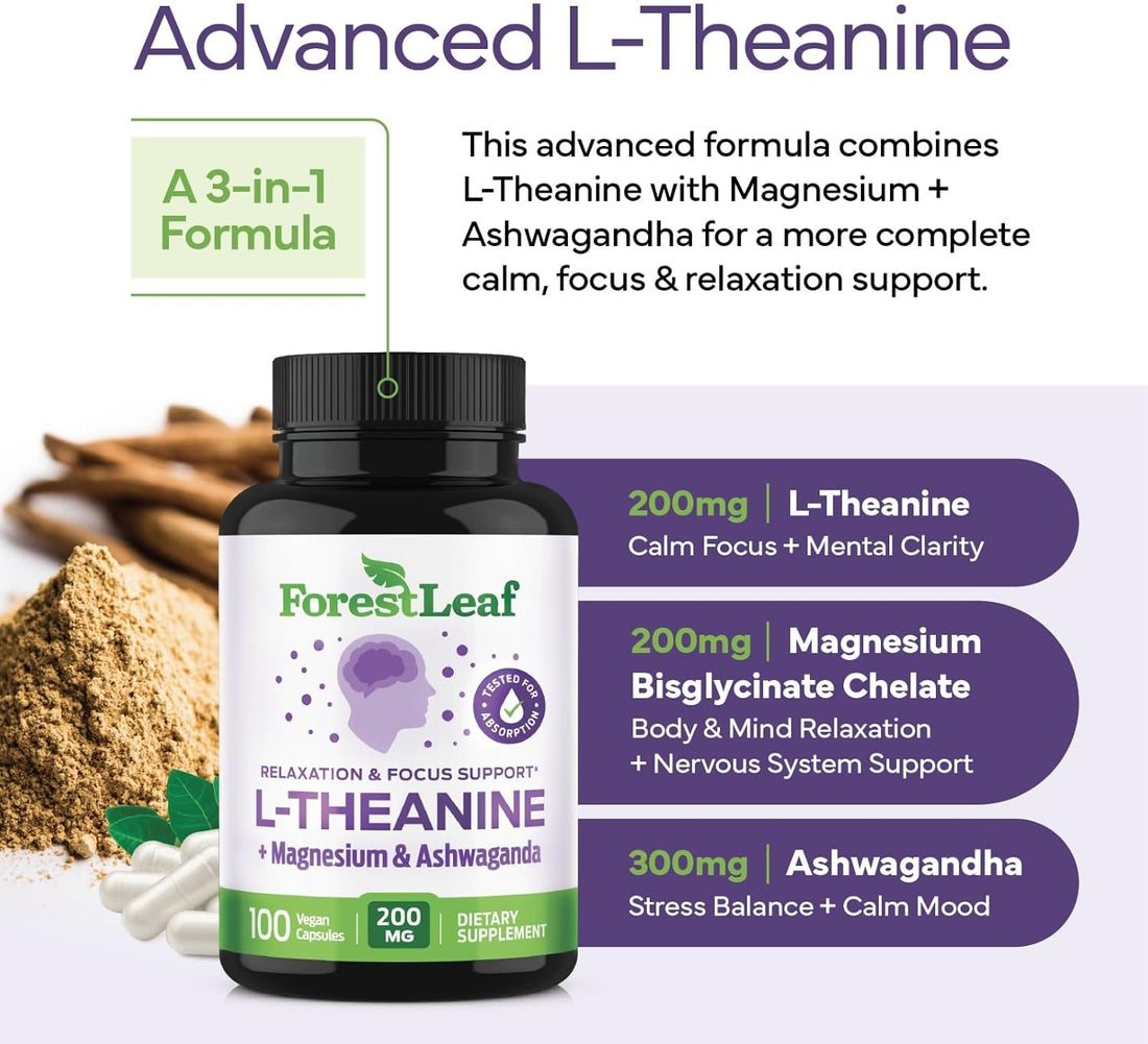 L-Theanine 200mg with Ashwagandha & Magnesium