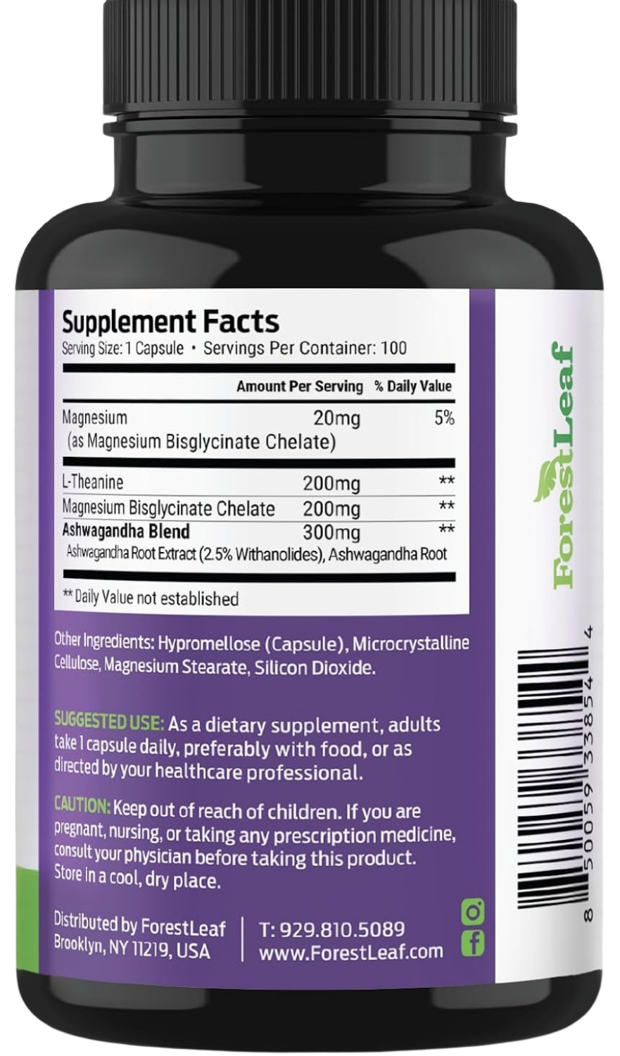 L-Theanine 200mg with Ashwagandha & Magnesium