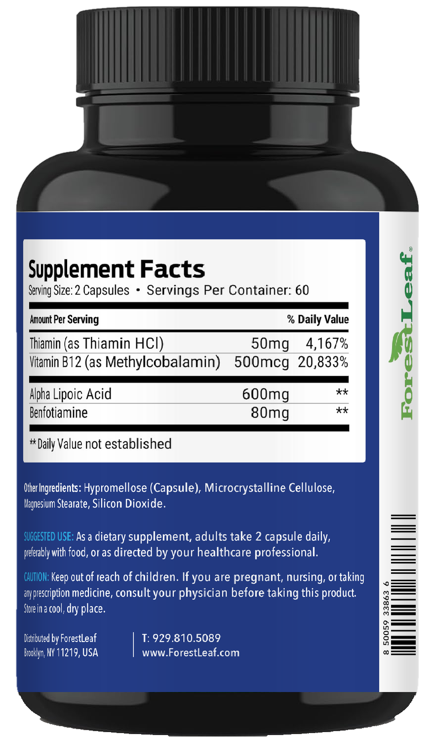 Alpha Lipoic Acid supplement facts label